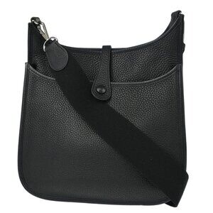 Hermes Black Taurillon Clemence Evelyne 2 PM Shoulder Bag RB□J 195801